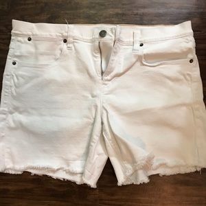 J Crew White Stretch cut-off Jean shorts